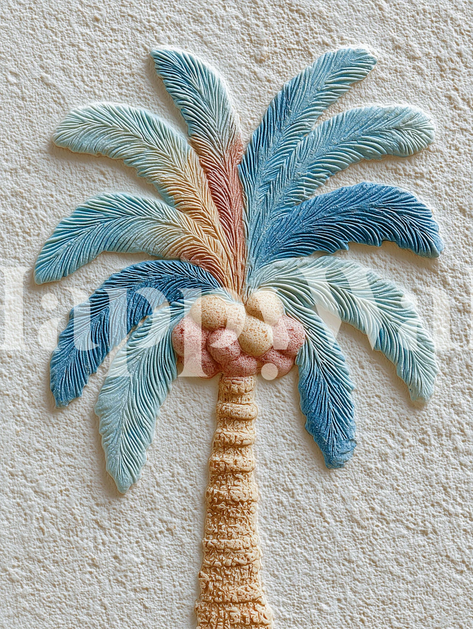 Ceramic Colorful Palm Tapete in einem Raum