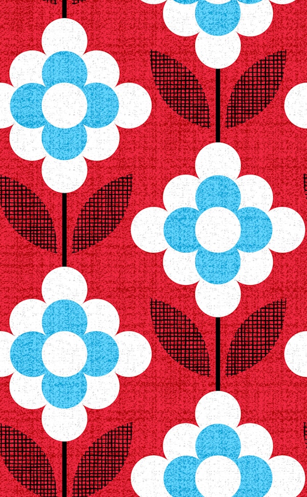 Preloved blooms-red-turq-granny squares