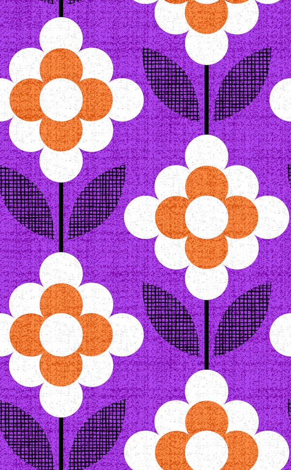 Preloved blooms-purple-orange-granny squares