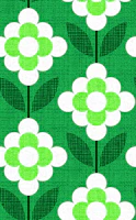 Preloved blooms-green-granny squares wallpaper