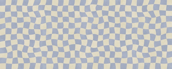 Blue Beige Checkered Waves