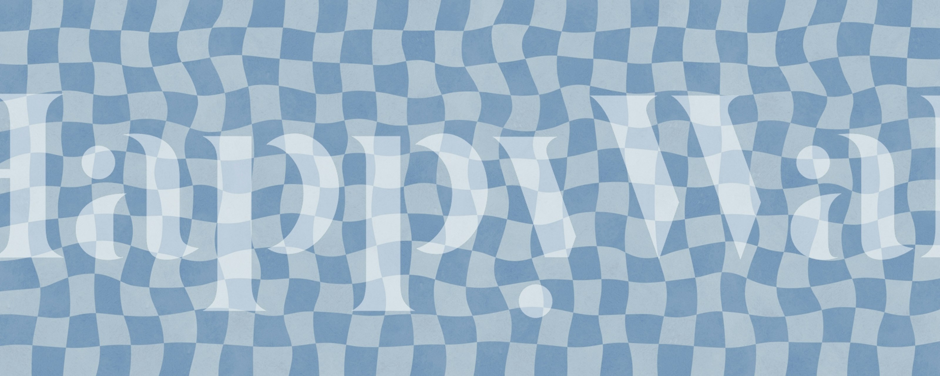 Blue Wavy Grid tapet i et rom