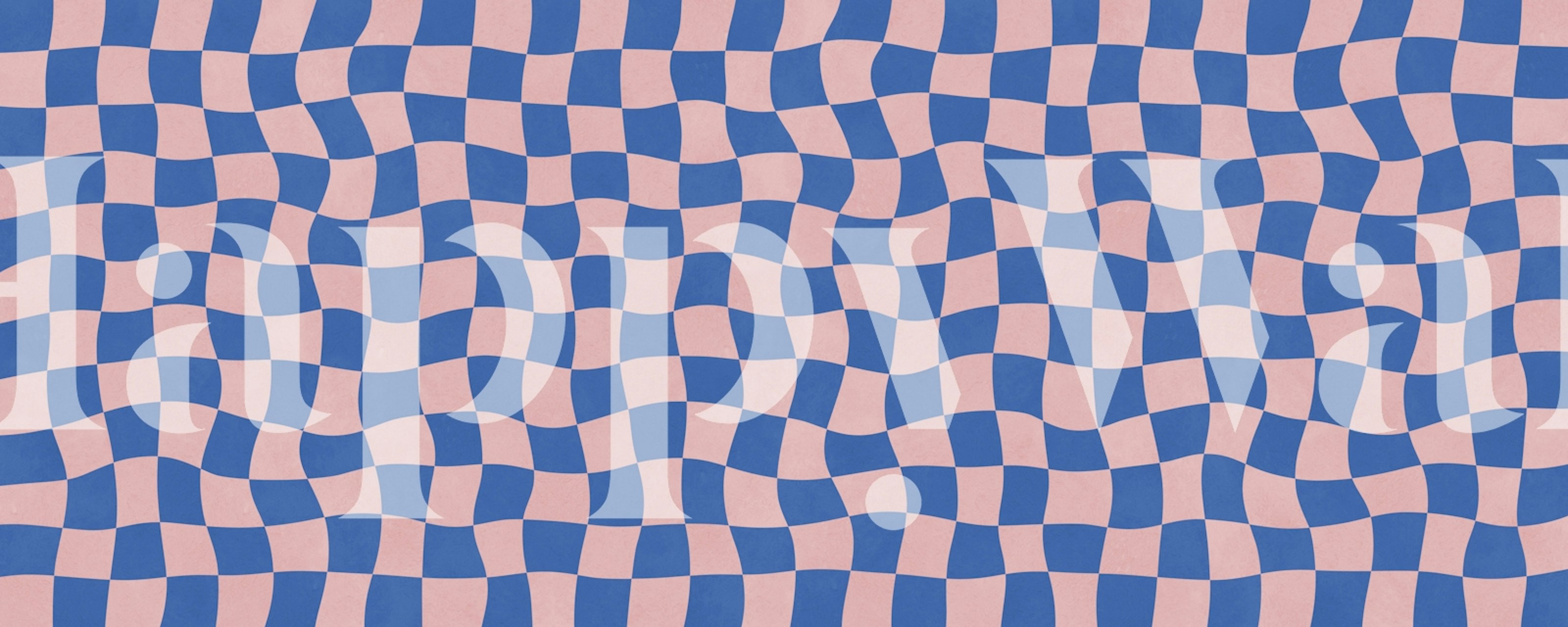 Wavy Blue and Pink Squares tapet i et rom