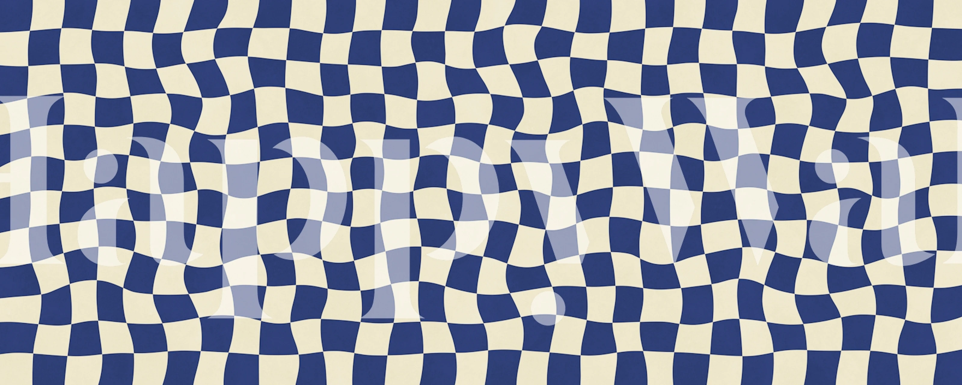 Blue and white checkerboard pattern wallpaper