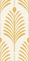 art deco vertical leaves - mustard wallpaper