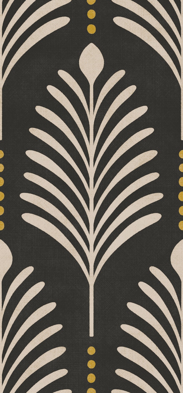 art deco vertical leaves - black