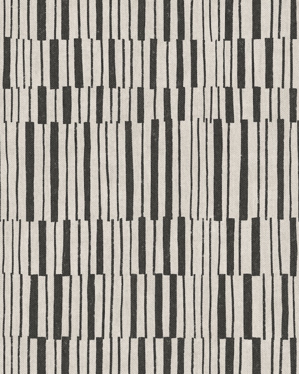 broken stripes - black on linen
