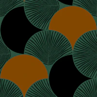 Art Deco Geometric Leaf Motif wallpaper