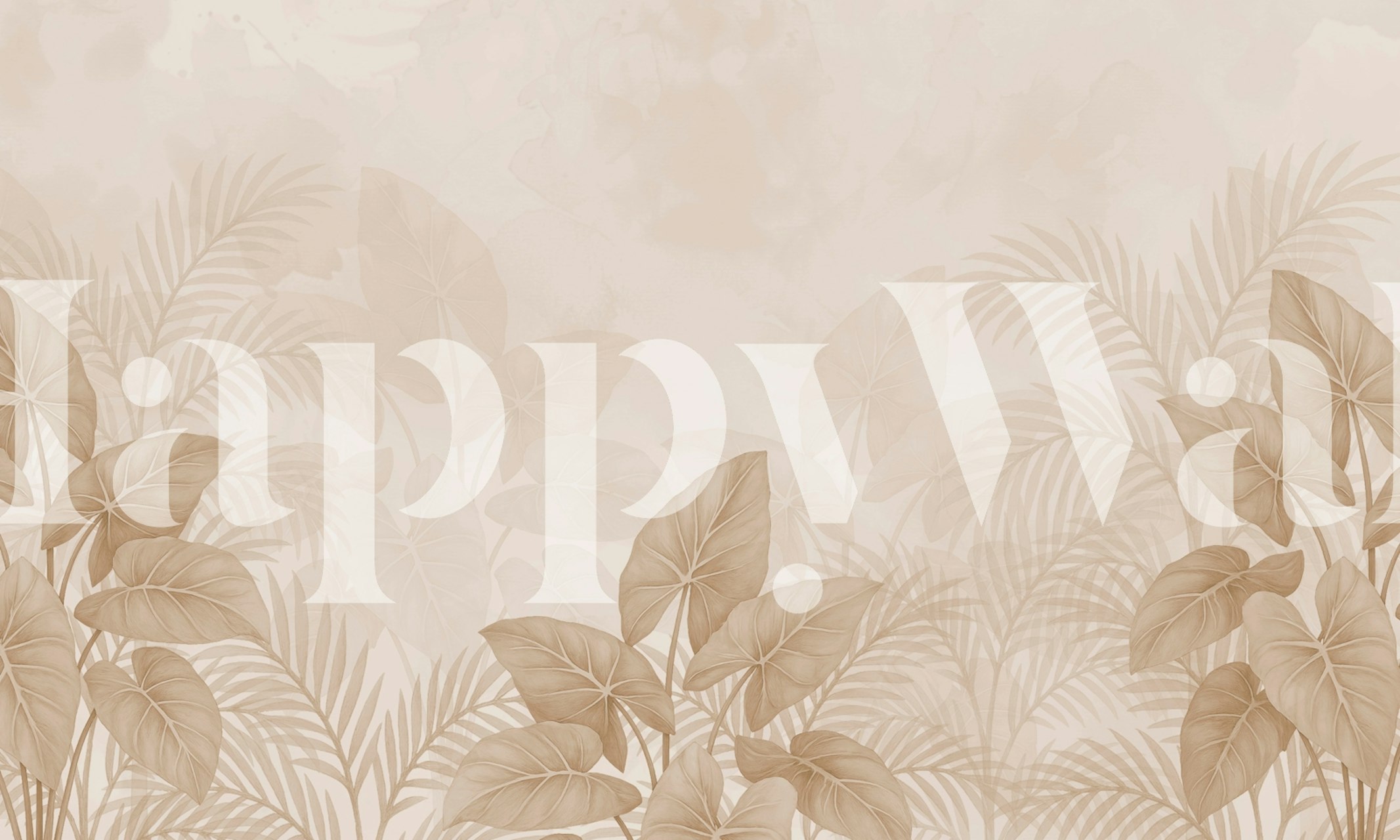 Papier peint Vintage Leaf Serenity dans un cadre de pièce