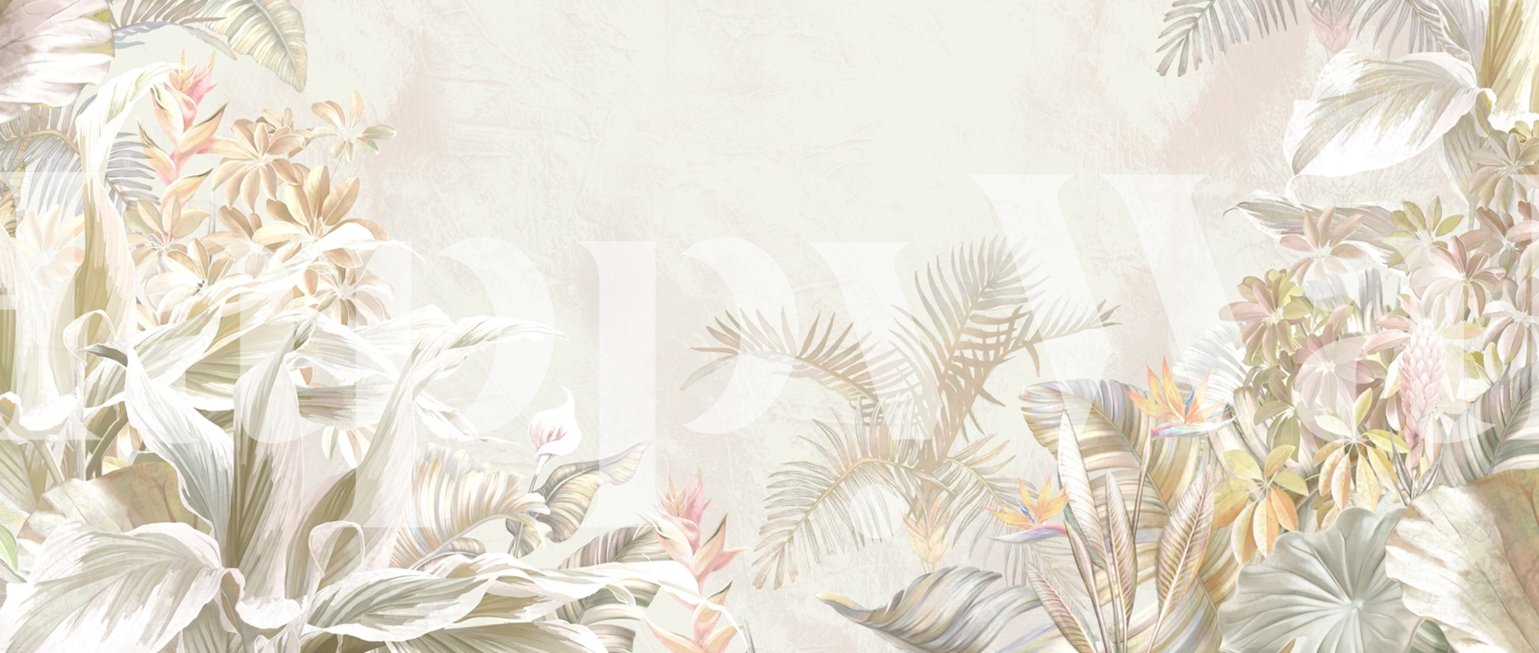 Papier peint Chic Tropical Flora Design dans une pièce