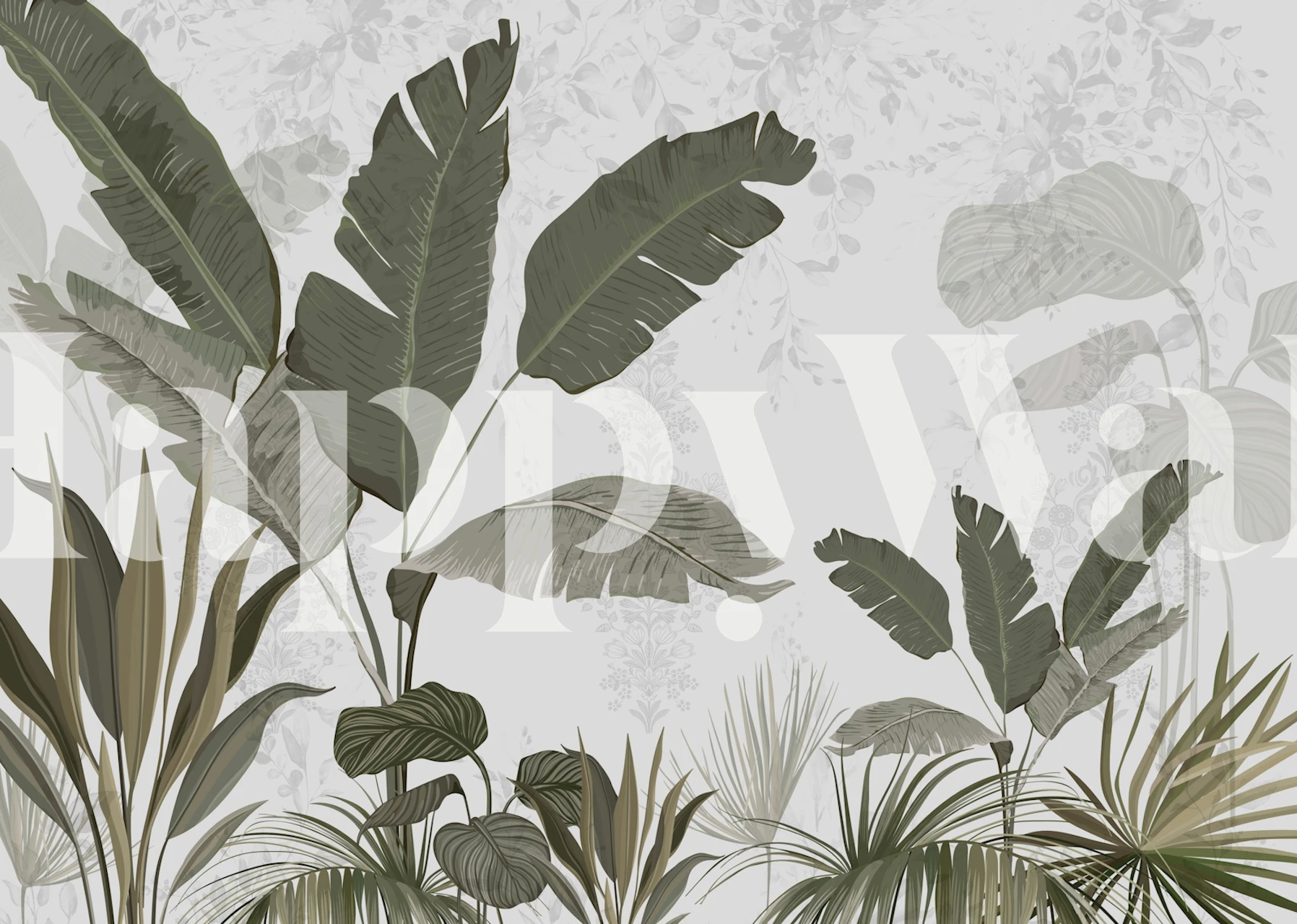 Greenery background art wallpaper in a room