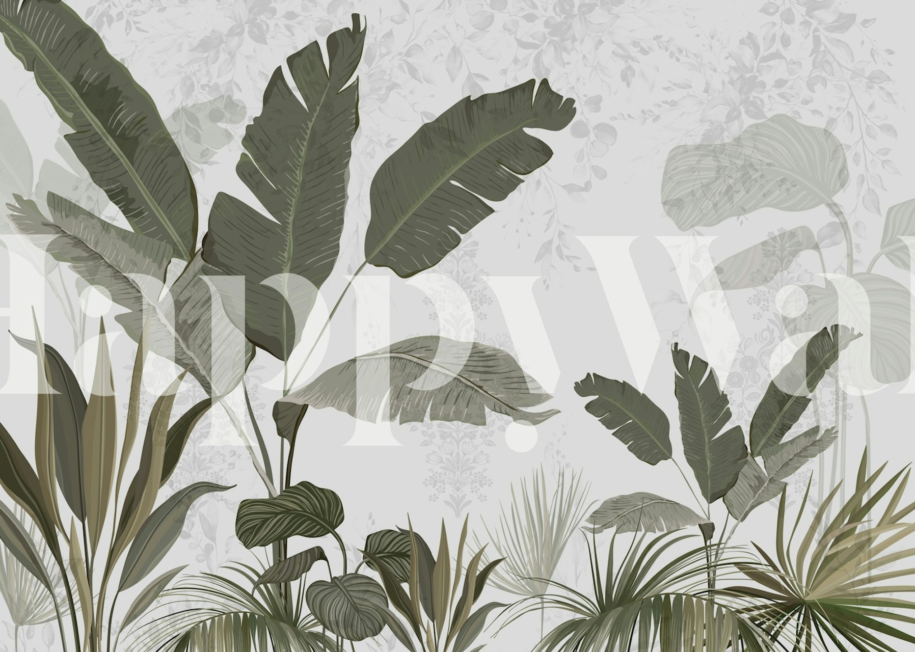 Greenery background art wallpaper in a room