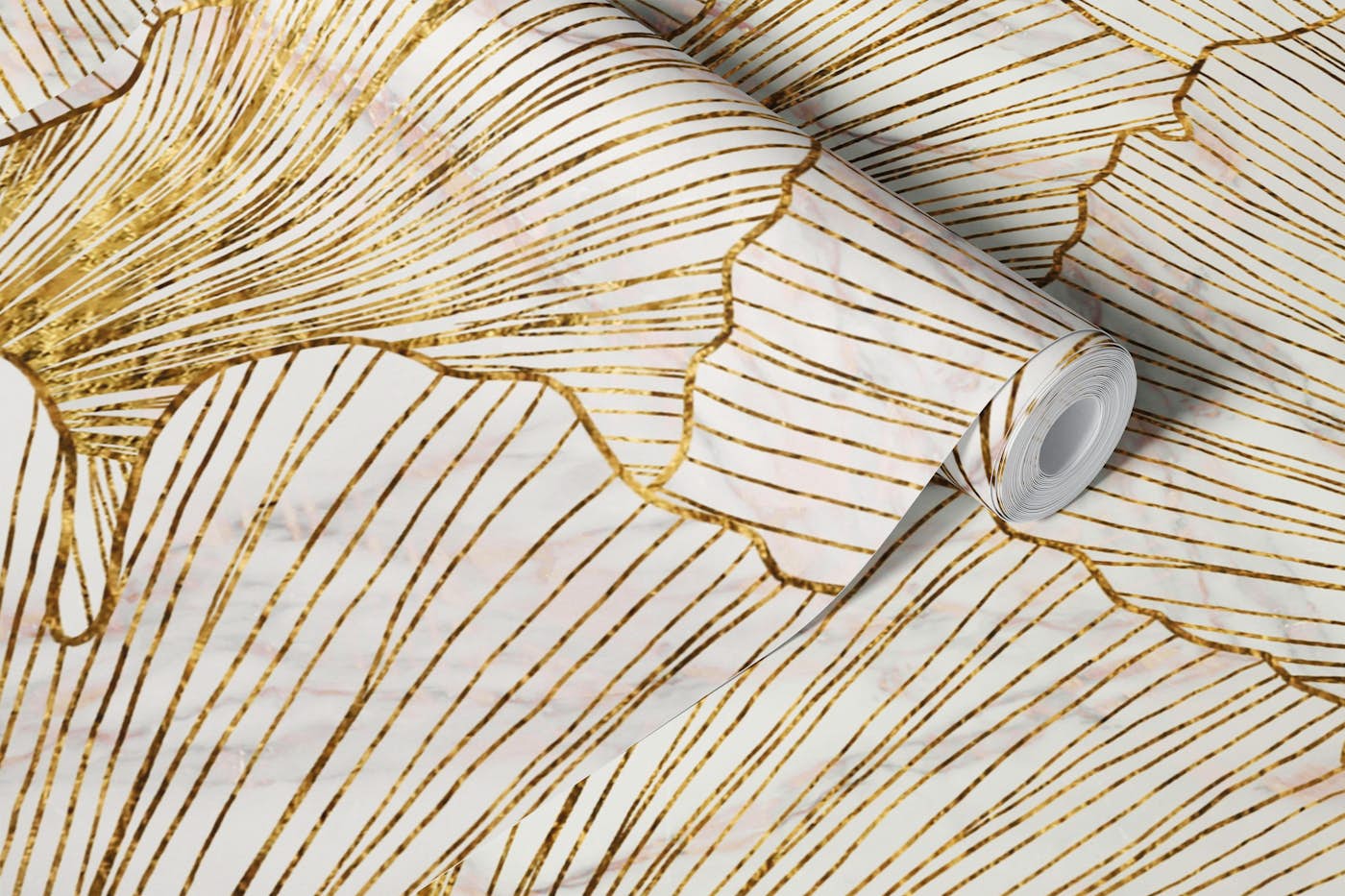 Modern Ginkgo Leaf Style wallpaper roll