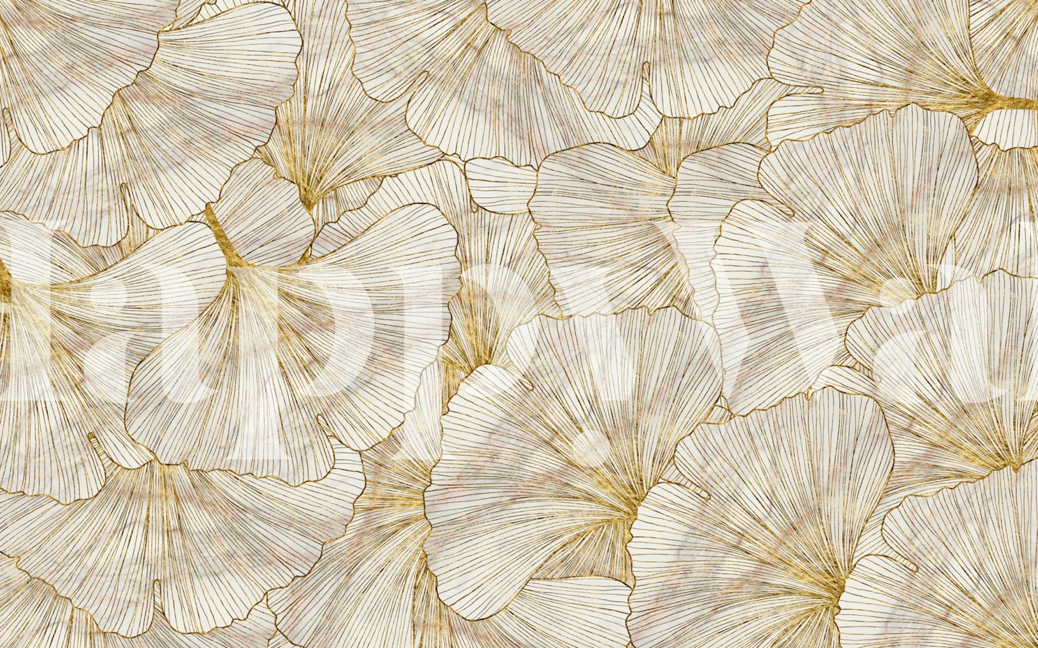 Modern Ginkgo Leaf Style wallpaper in a room