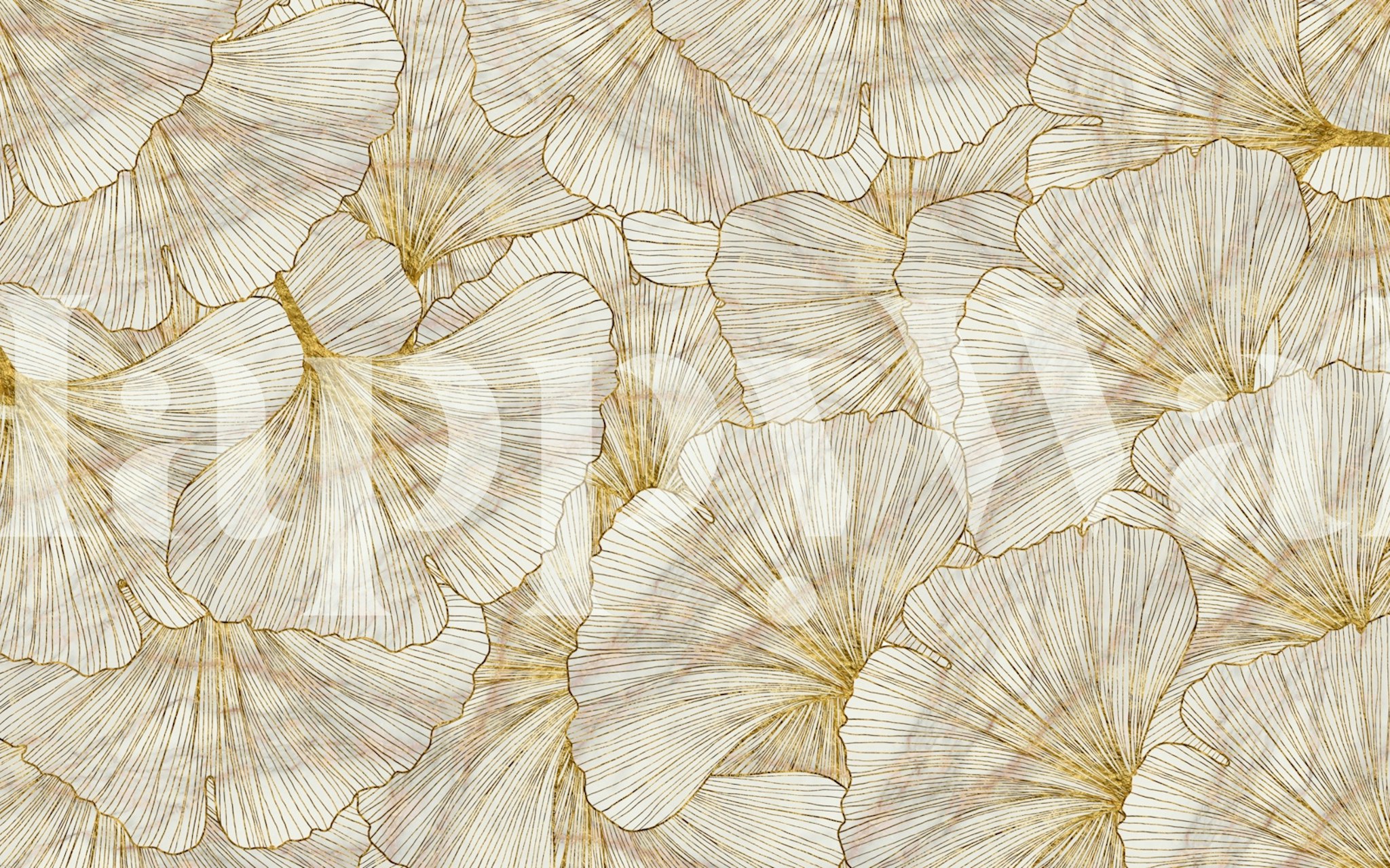 Modern Ginkgo Leaf Style wallpaper in a room