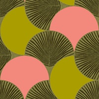 Retro Tropical Palm Green Pink Color Block papiers peint