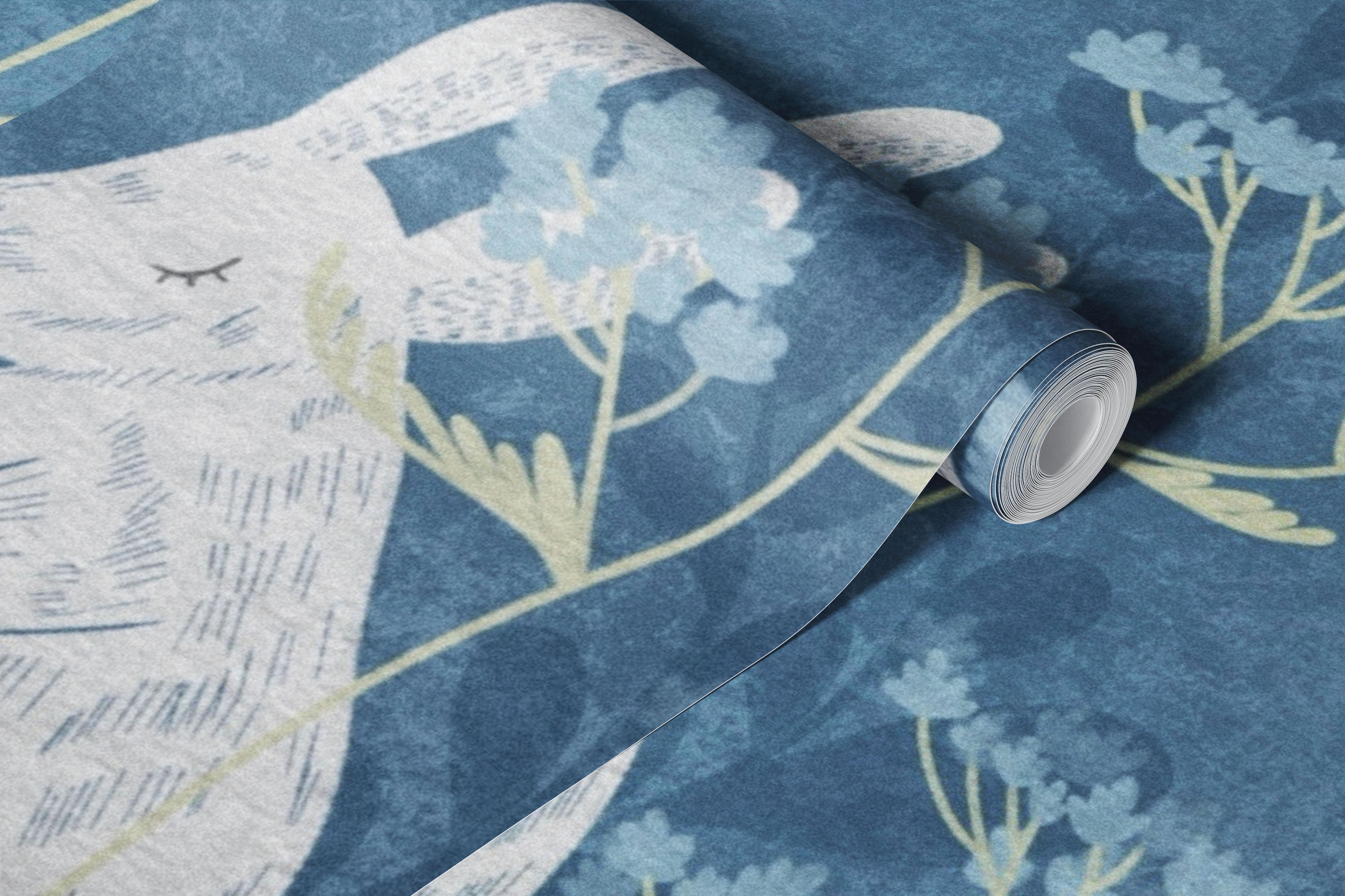 Whimsical Forest Bunnies wallpaper in a room