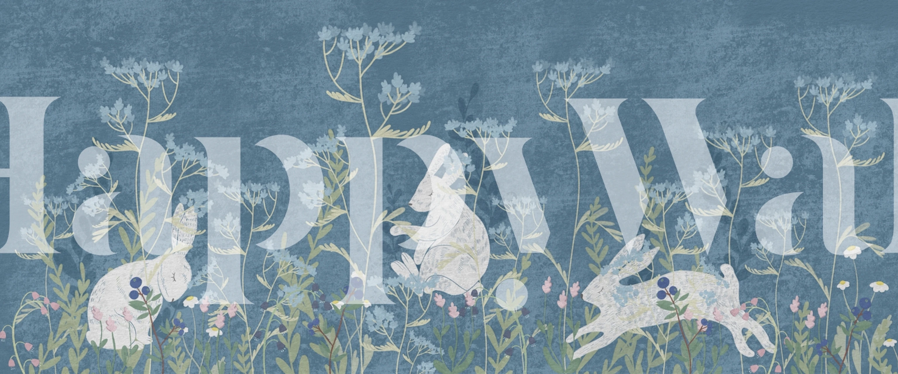 Tapeta Whimsical Forest Bunnies w pokoju