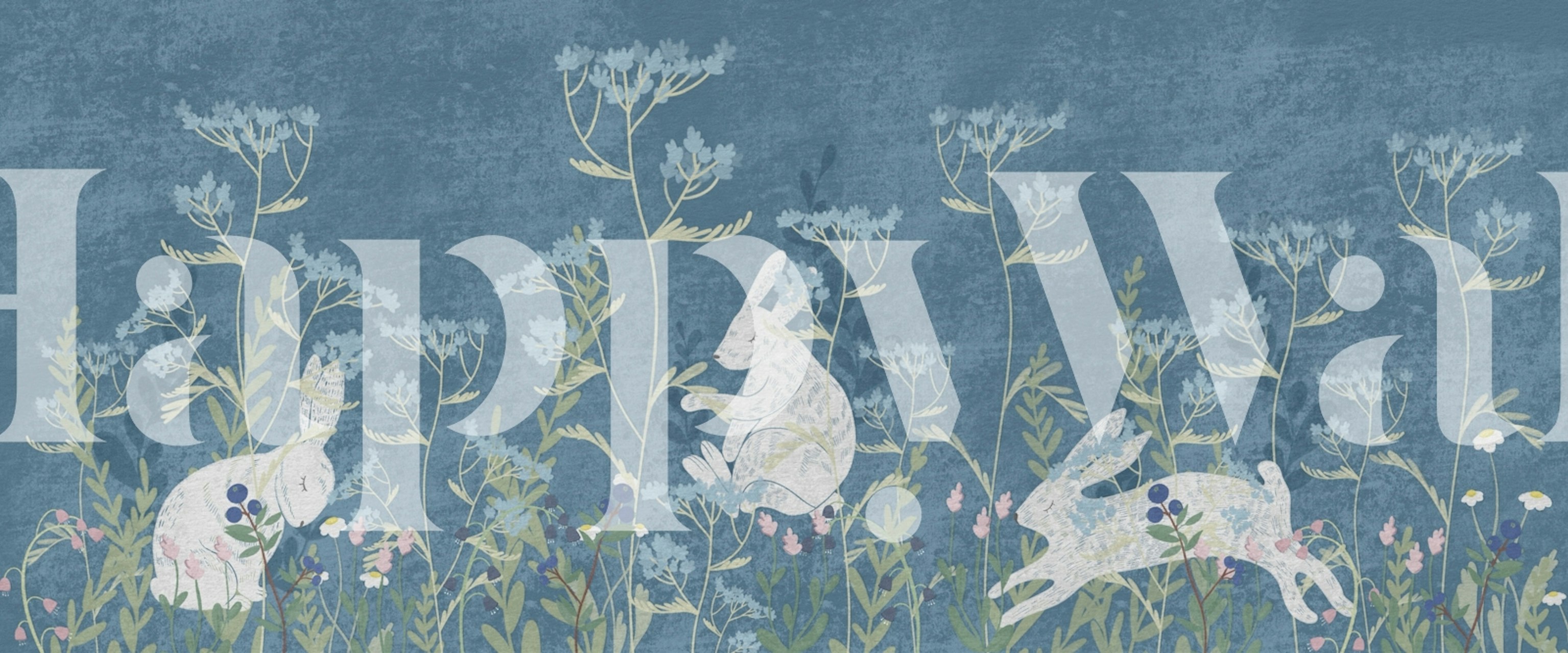 Whimsical Forest Bunnies wallpaper in a room