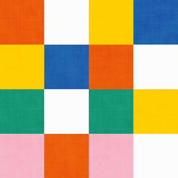 Large Bold Bright Fun Colorful Checkerboard