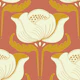 Art nouveau peonie - terra cotta