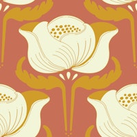 Art nouveau peonie - terra cotta tapete