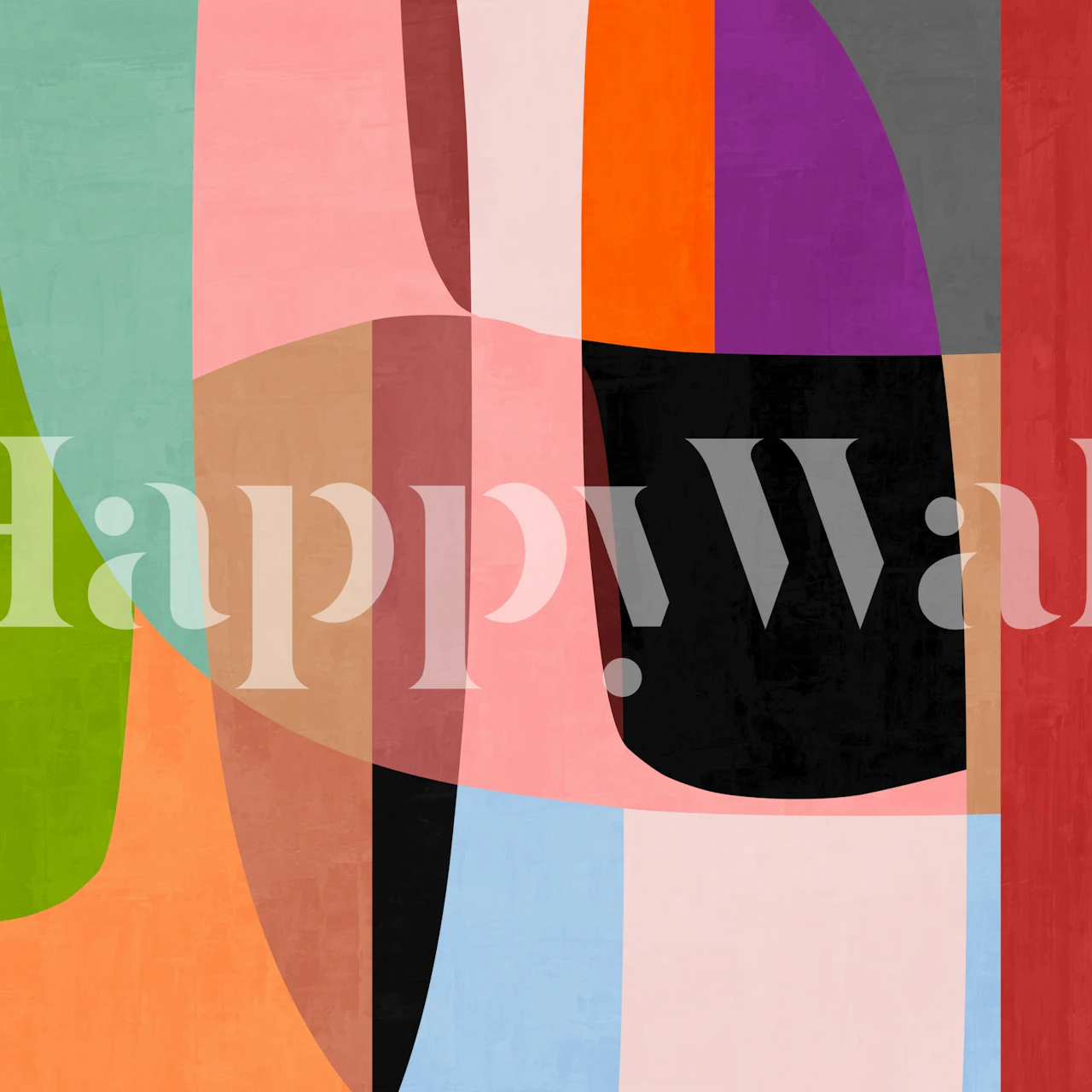 Carta da parati Vivid Geometric Design in una stanza