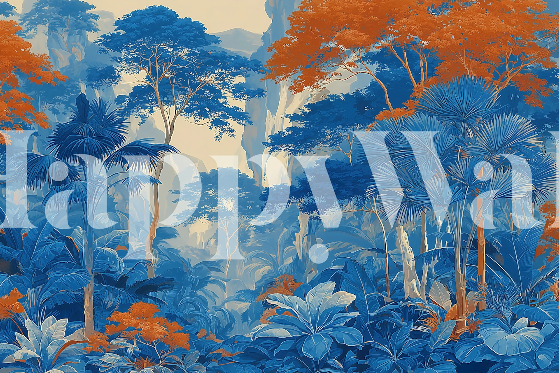 Enchanted Jungle with Blue Foliage huoneessa