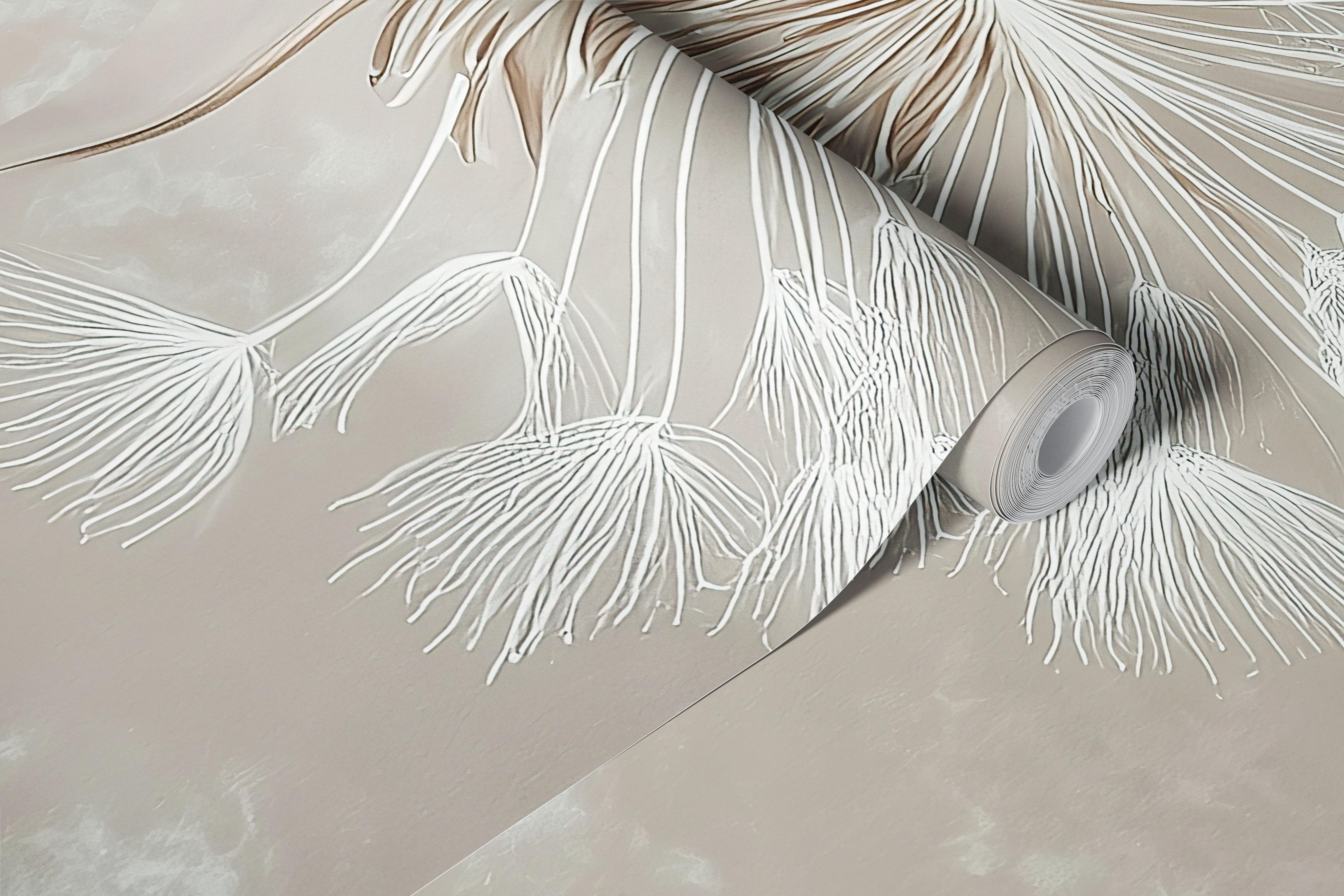 Delicate dandelion pattern wallpaper in room