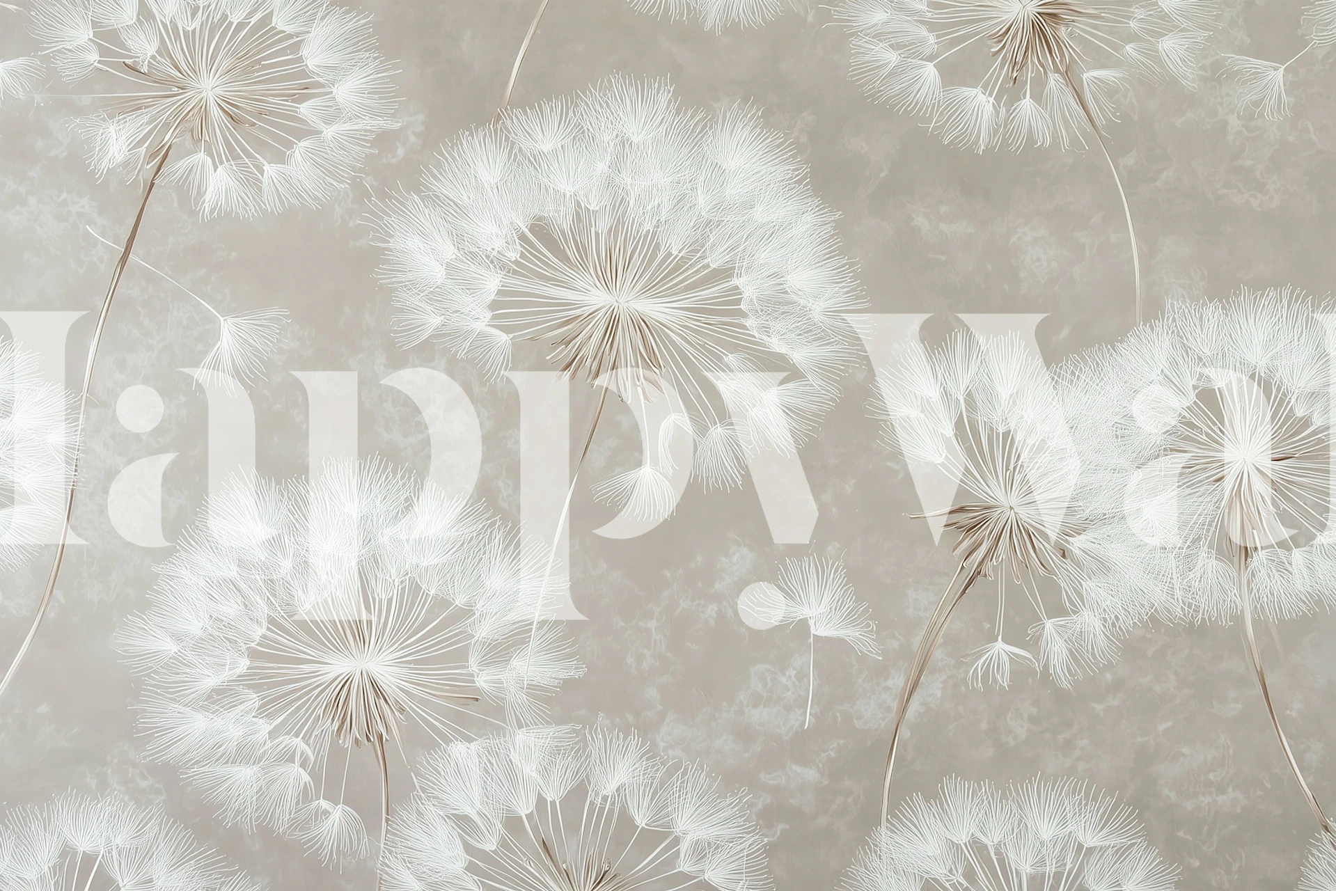 Ταπετσαρία Delicate Dandelion Pattern στο δωμάτιο