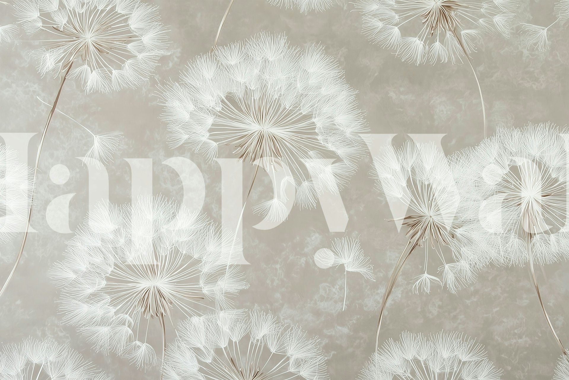 Delicate Dandelion Pattern tapetti huoneessa