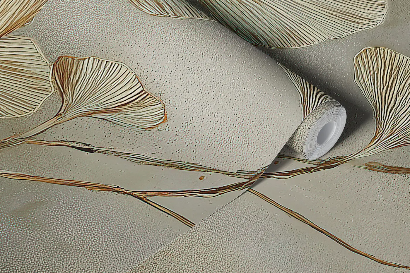 Elegant Ginkgo Leaf wallpaper roll