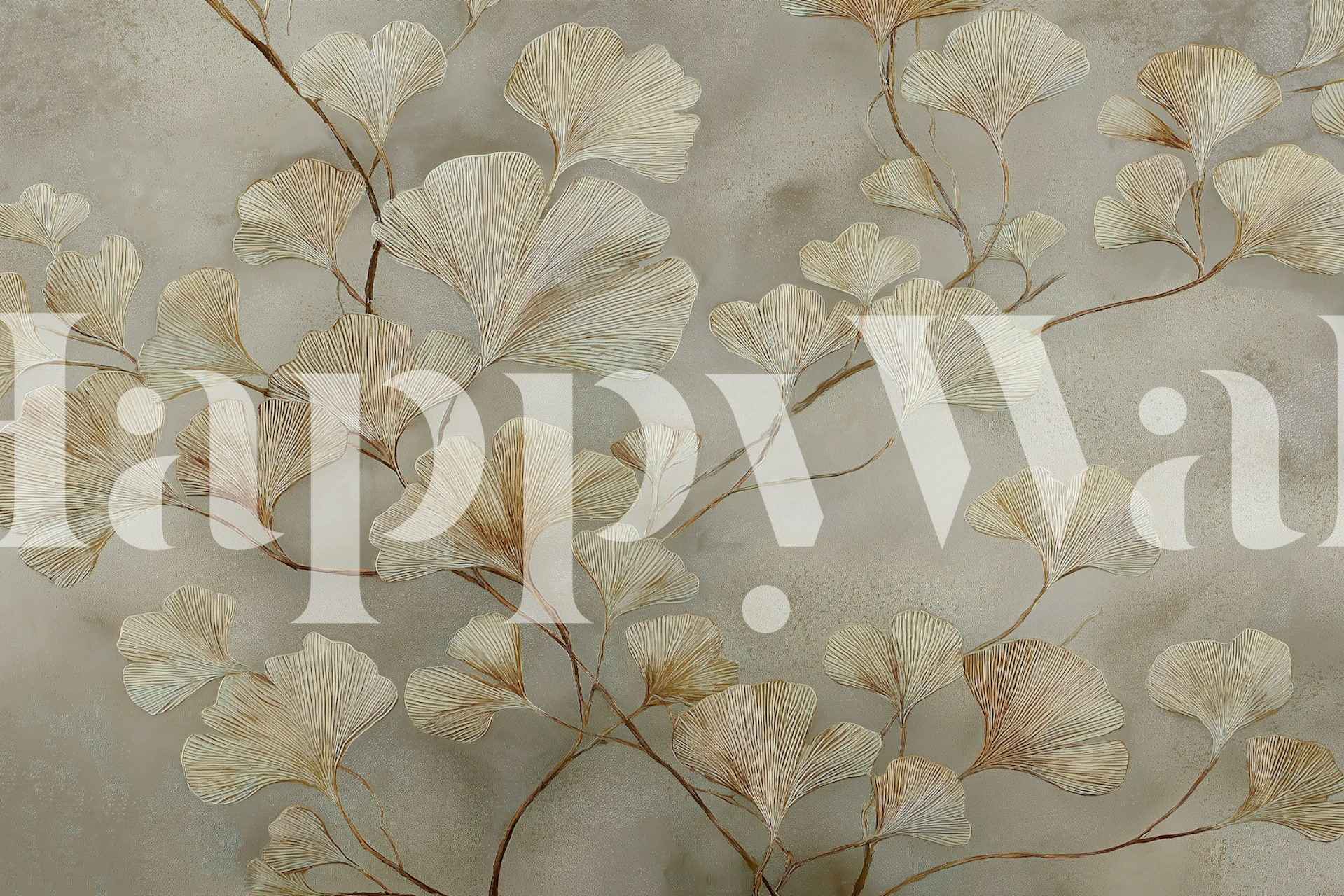 Elegant Ginkgo Leaf tapet i ett rum