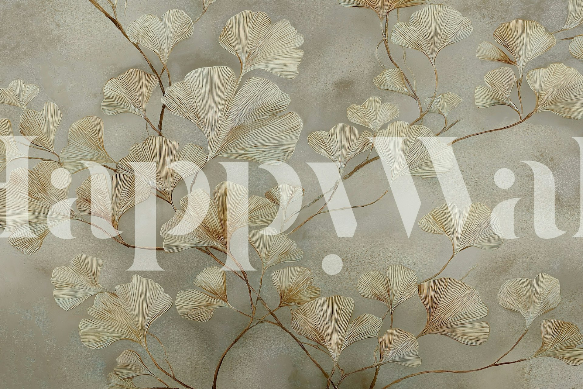 Carta da parati Elegant Ginkgo Leaf in una stanza