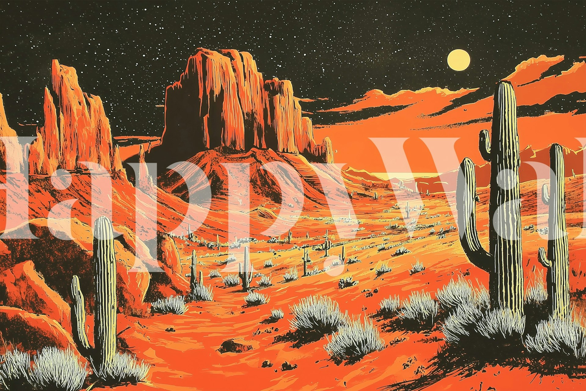 Design della carta da parati Sunset in the Desert Canyon