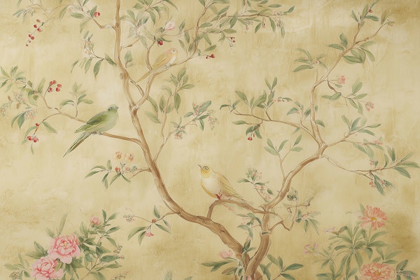 Delicate Garden Birds and Blossoms