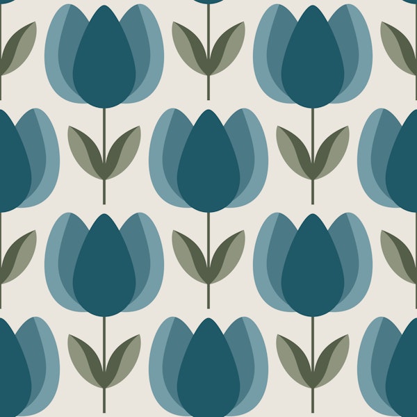 Tulip Field Dream Navy Blue