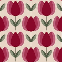 Tulip Field Dream Deep Red tapete