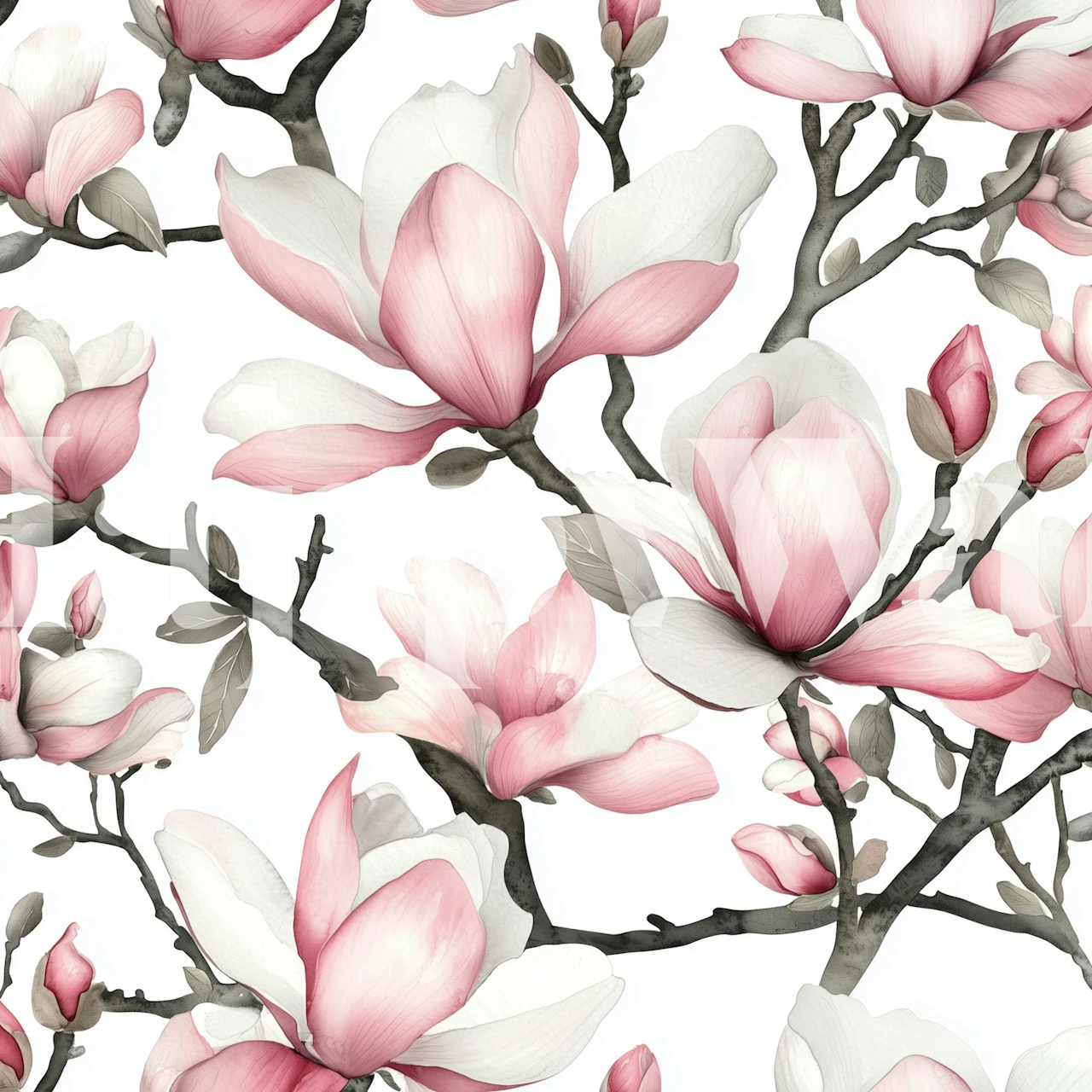 Springtime Magnolia Charm wallpaper design