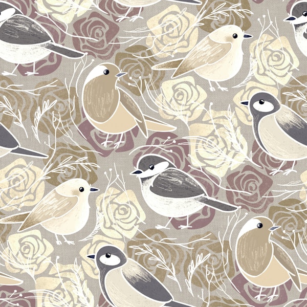Little Bird Botanical - taupe