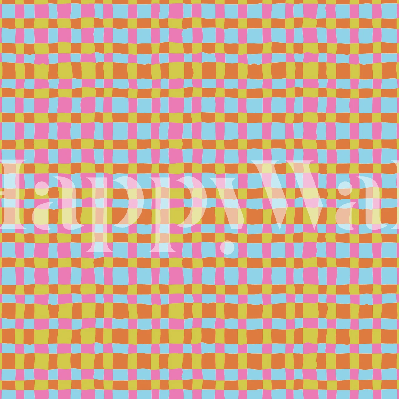 Pastel Grid Vibes wallpaper in a room setting