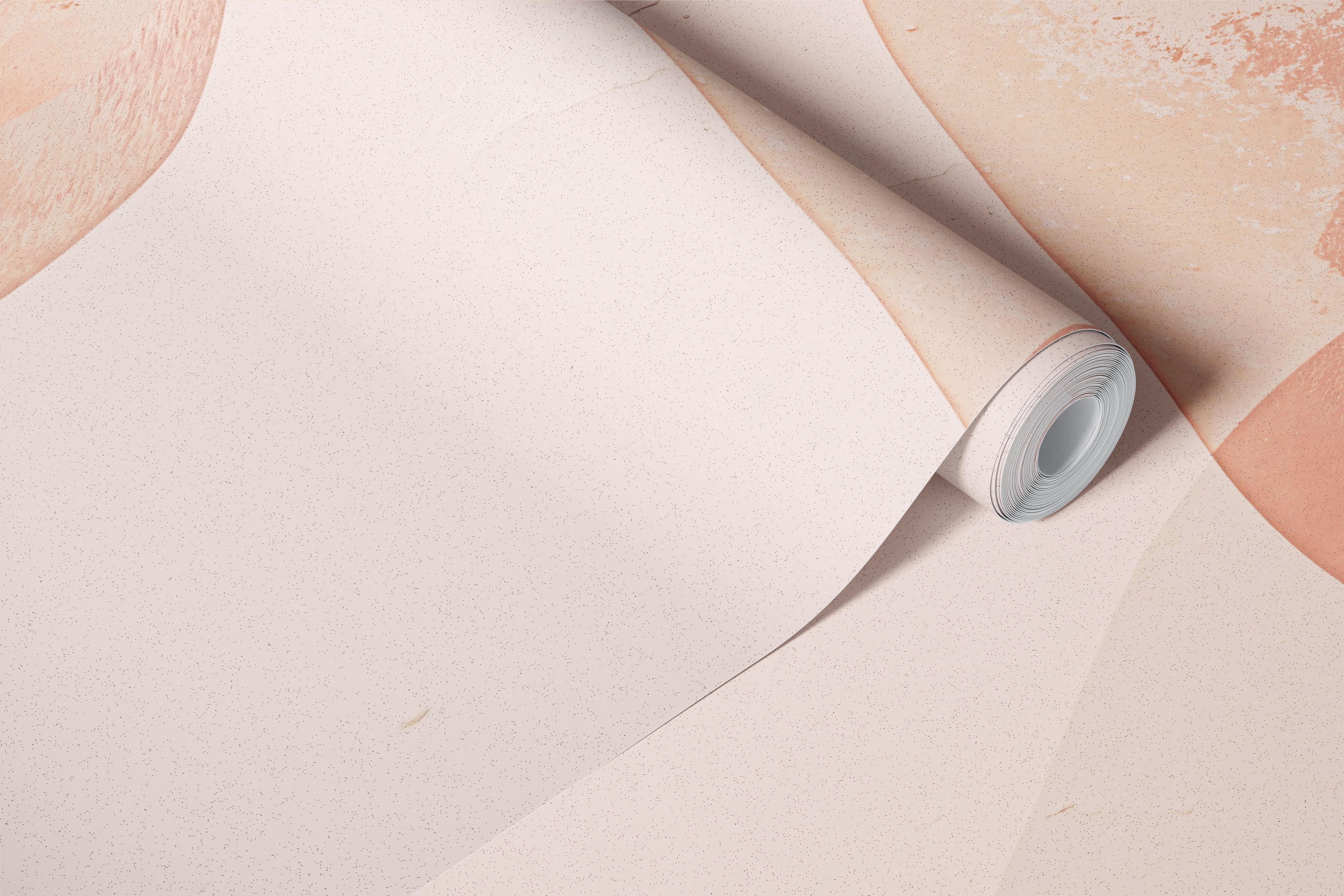 Organic shapes in blush rose and beige tones wallpaper