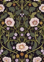 Floral Nouveau nostalgia dark lilac tapete