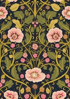 Floral Nouveau nostalgia dark vintage tapete