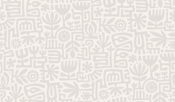 garden maze block print - alabaster