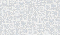 garden maze block print - light faded blue tapetit