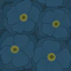 Giant Poppies - 70s Maximalist Floral - Blue