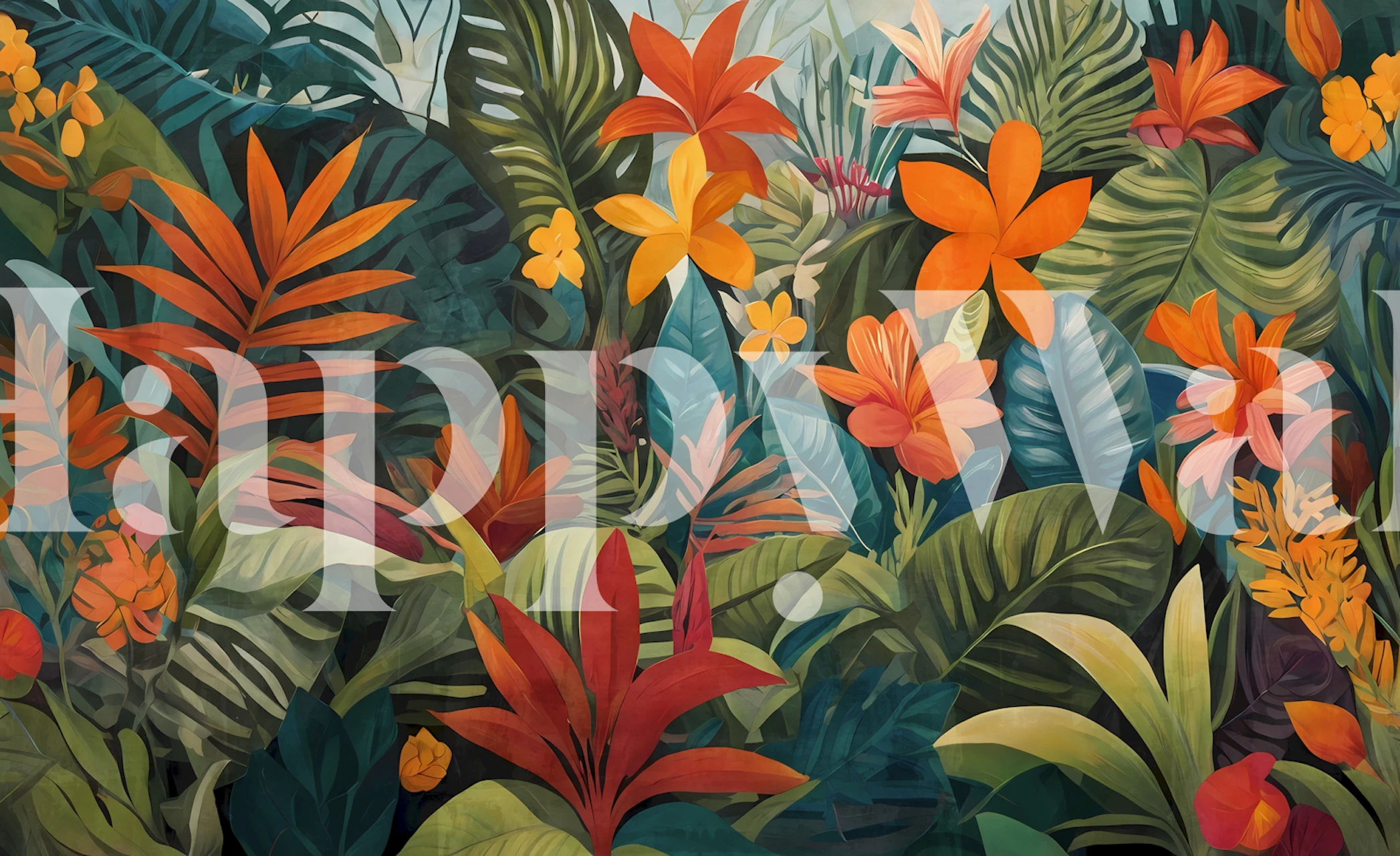 Exotic Garden Dream wallpaper in a room