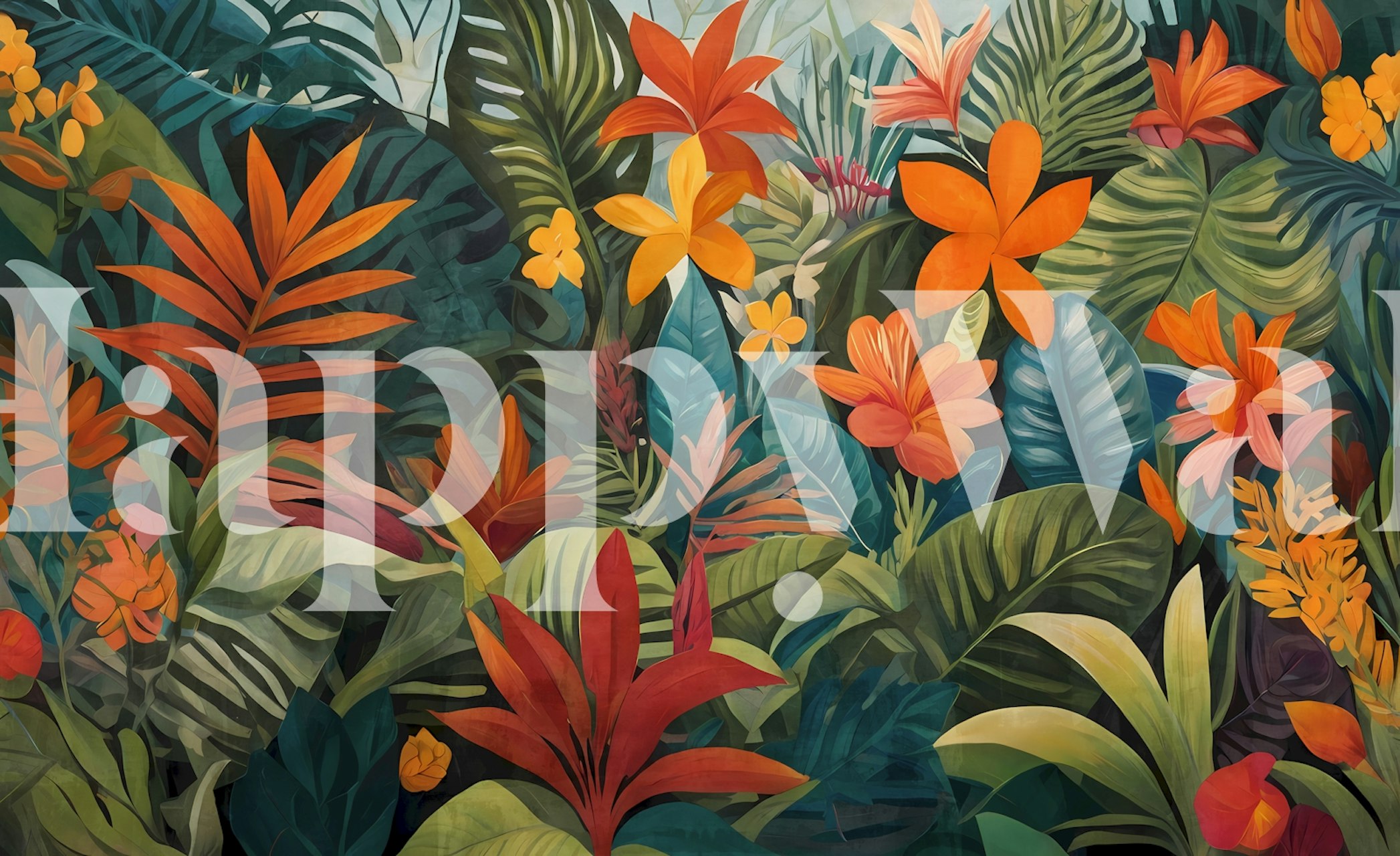 Exotic Garden Dream wallpaper in a room