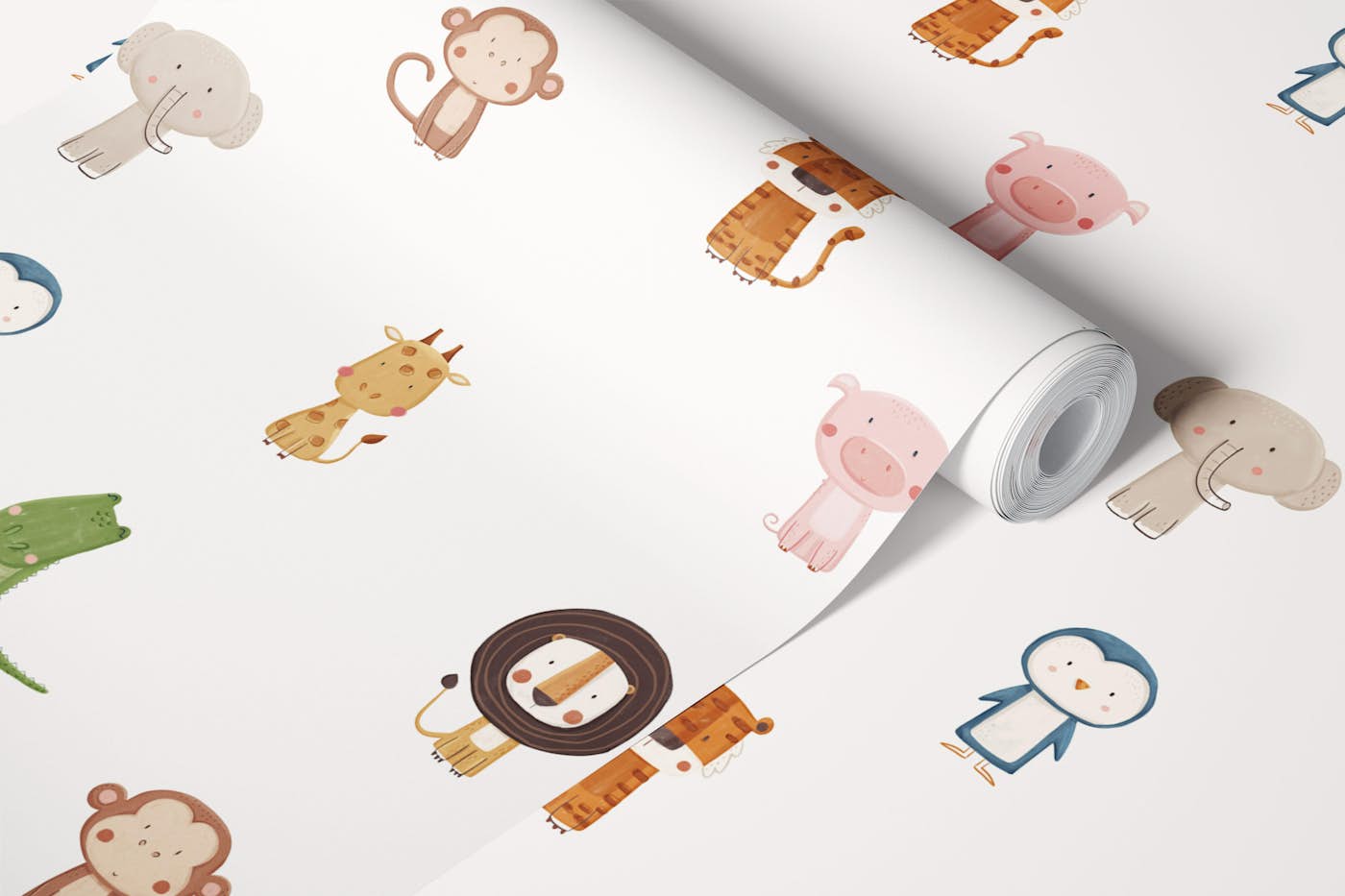 Cute Animal Pals small scale wallpaper roll